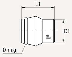Коническая 24° с уплотнительным кольцом