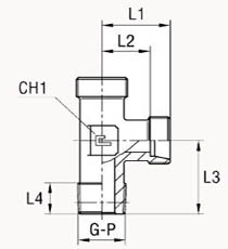 L-образный BSPT, уплотнение тип С
