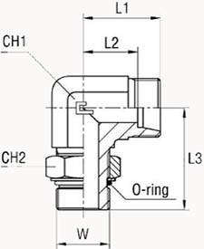 Угловой 90° UNF, уплотнение тип Н
