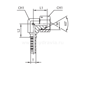 DKM внутренняя резьба угол 90° COMPACT фиксир. накидная гайка - конус 60° O-RING - ISO 8434-6 (BS 5200)