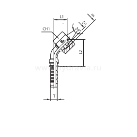 DKOL/DKOS внутренняя резьба угол 45° накидная гайка - конус 24° с O-RING - ISO 8434-1 (DIN 2353)