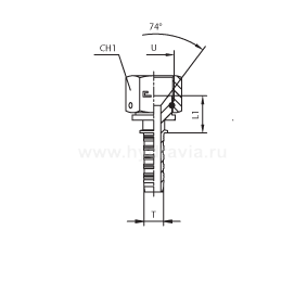 JIC внутренняя резьба фиксированная накидная гайка - JIC 74° - ISO 8434-2 (SAE J514)