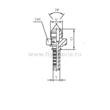 JIC наружная резьба конус 74° - ISO 8434-2 (SAE J514)