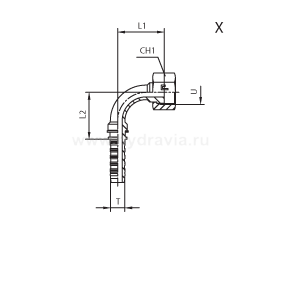 ORFS внутренняя угол 90°- предварительно обжатая гайка/накидная гайка - ISO 8434-3 (SAE J1453)