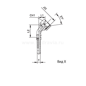 JIC Interlock внутренняя резьба фиксированная накидная гайка/накидная гайка угол 90° - конус 74° - ISO 8434-2 (SAE J514)
